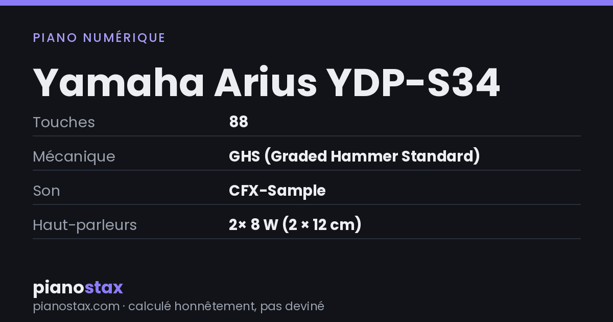Yamaha Arius YDP-S34 – caractéristiques en un coup d’œil