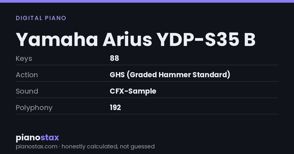 Yamaha Arius YDP-S35 B – key specs at a glance