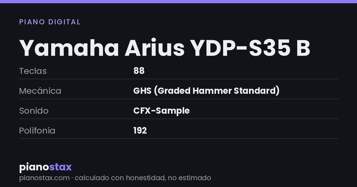 Yamaha Arius YDP-S35 B – datos técnicos de un vistazo