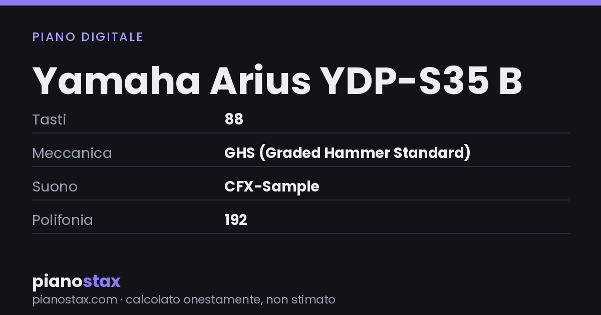 Yamaha Arius YDP-S35 B – dati tecnici in sintesi