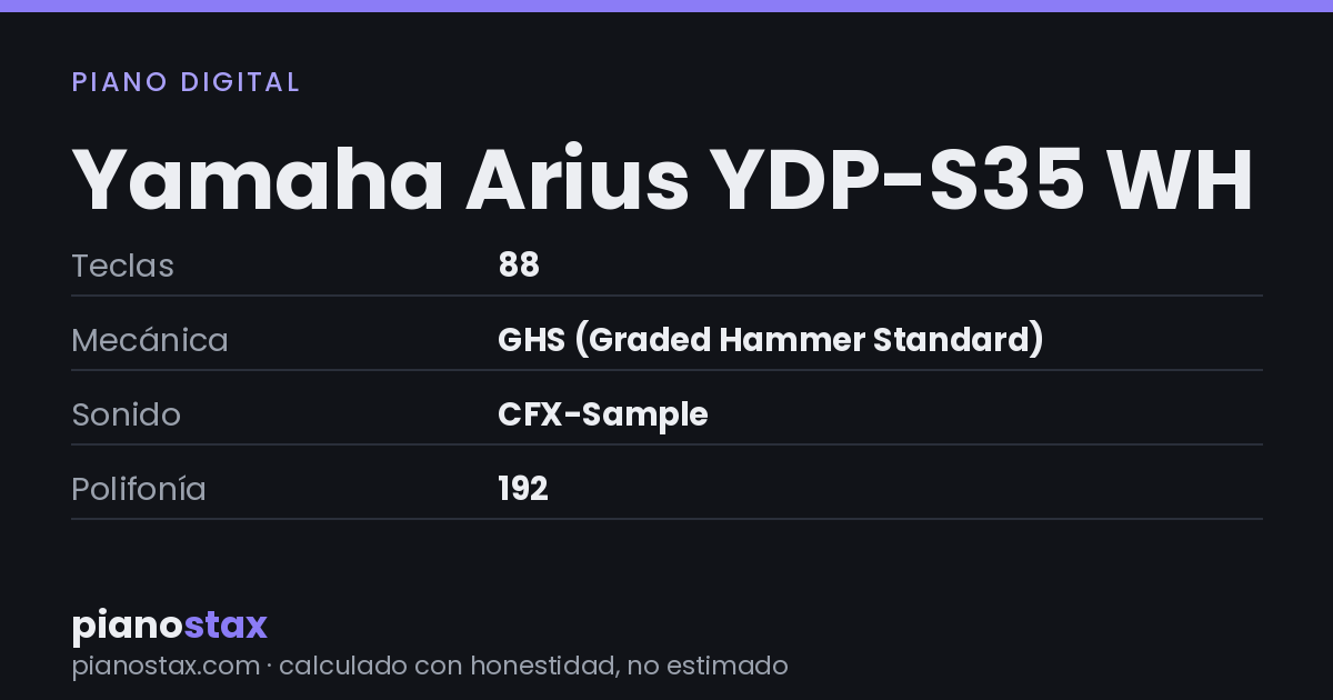 Yamaha Arius YDP-S35 WH – datos técnicos de un vistazo