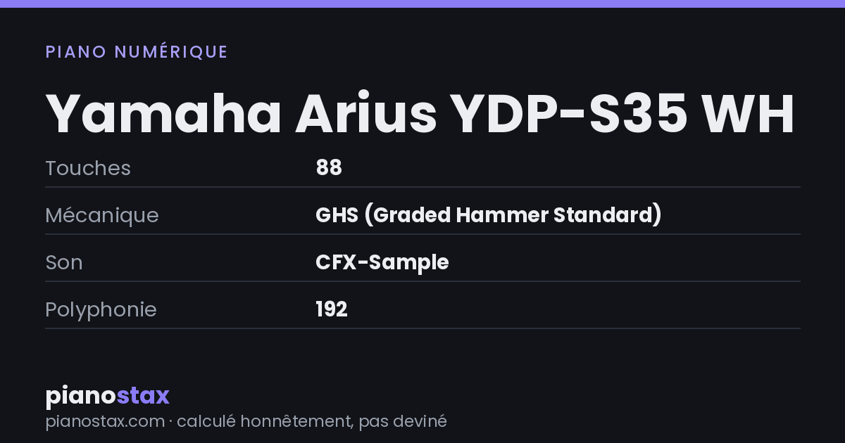 Yamaha Arius YDP-S35 WH – caractéristiques en un coup d’œil