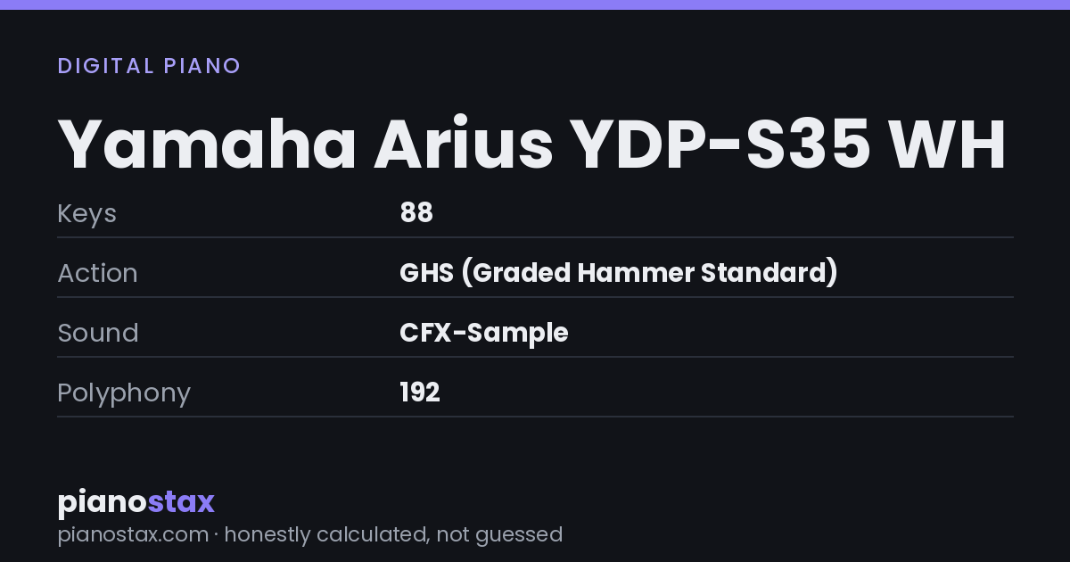 Yamaha Arius YDP-S35 WH – key specs at a glance