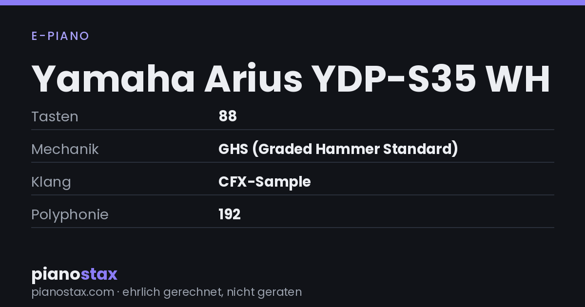 Yamaha Arius YDP-S35 WH – technische Daten im Überblick