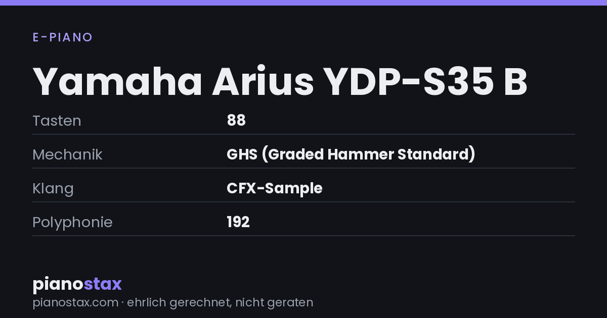 Yamaha Arius YDP-S35 B – technische Daten im Überblick