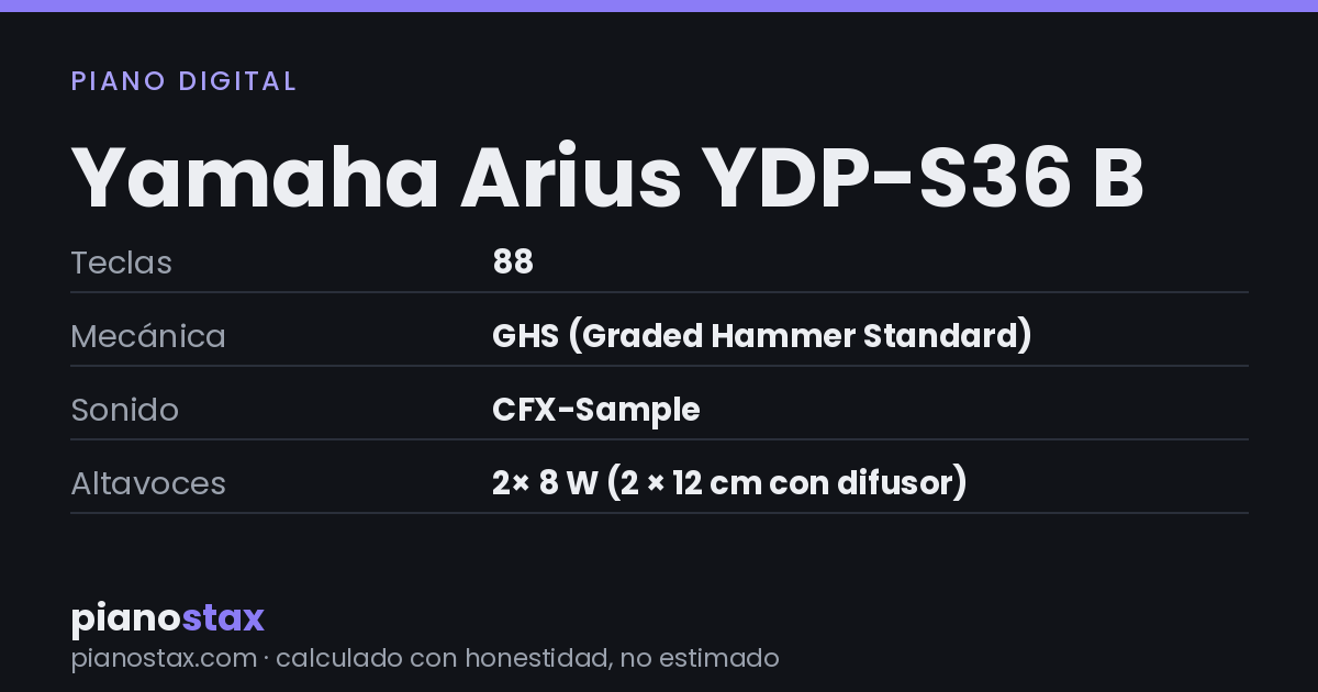 Yamaha Arius YDP-S36 B – datos técnicos de un vistazo