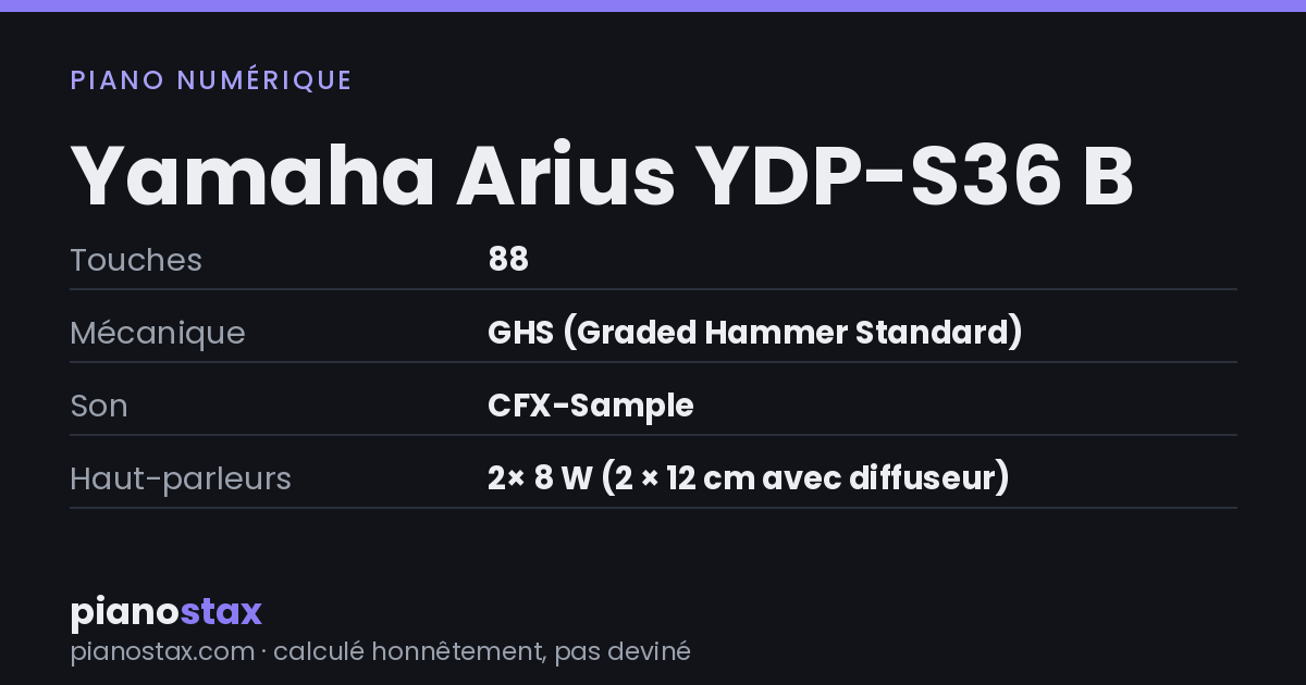 Yamaha Arius YDP-S36 B – caractéristiques en un coup d’œil