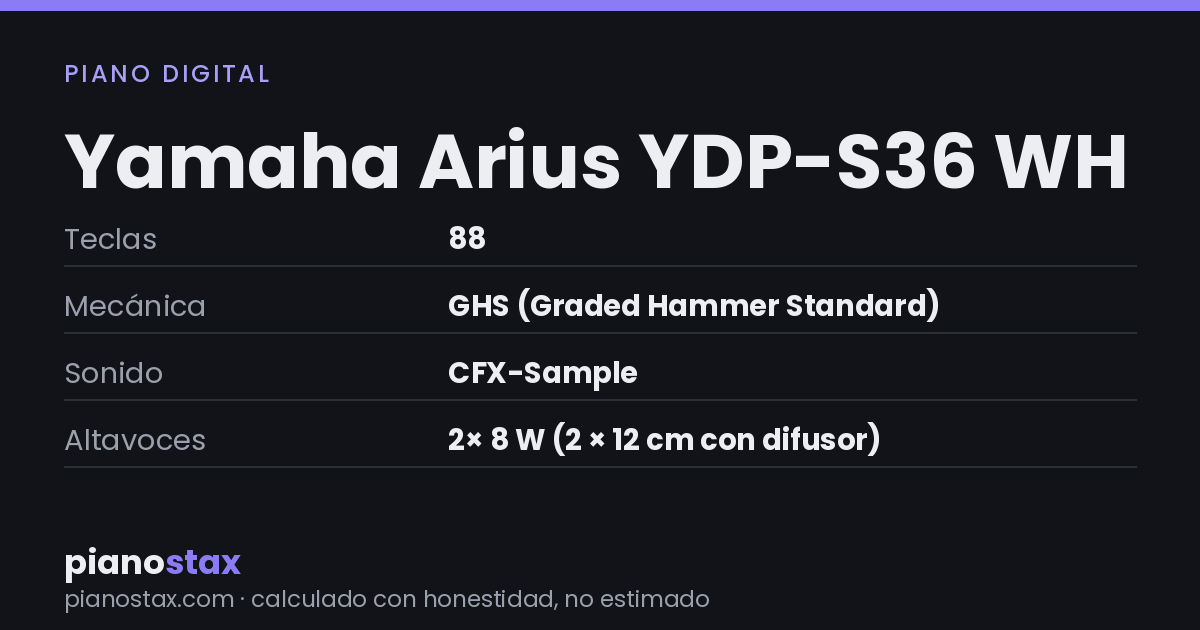 Yamaha Arius YDP-S36 WH – datos técnicos de un vistazo