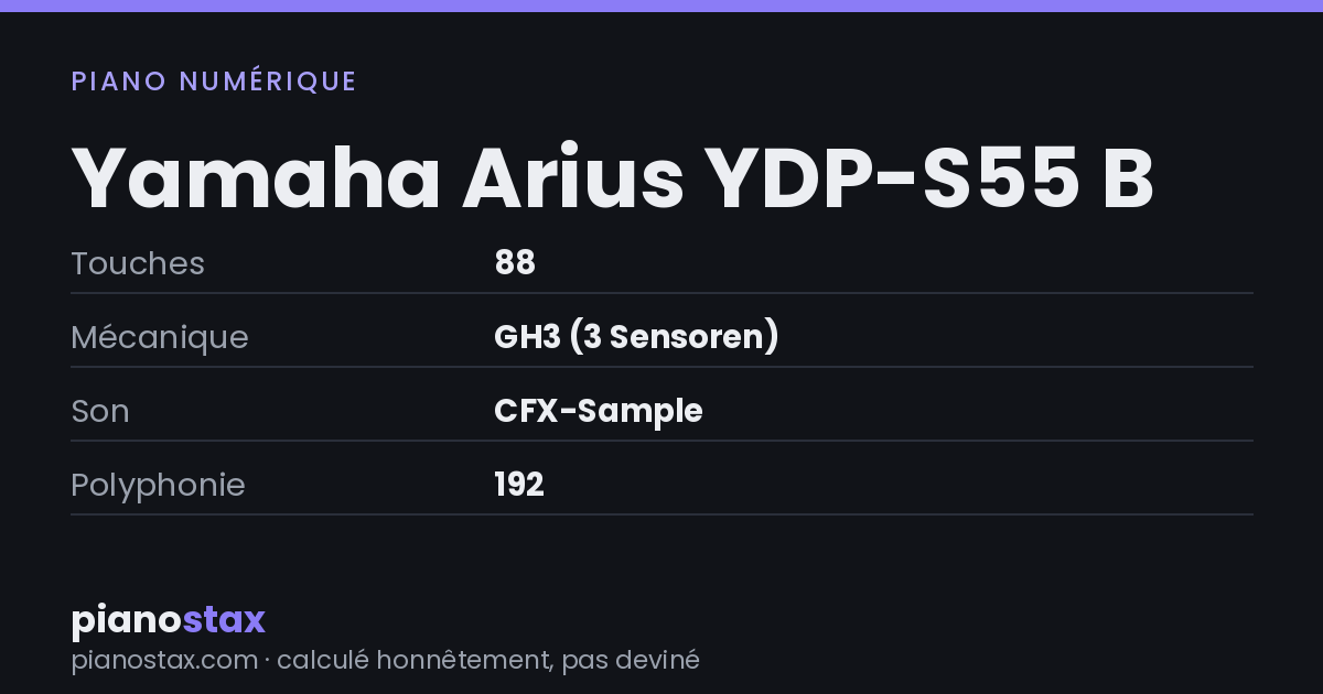 Yamaha Arius YDP-S55 B – caractéristiques en un coup d’œil