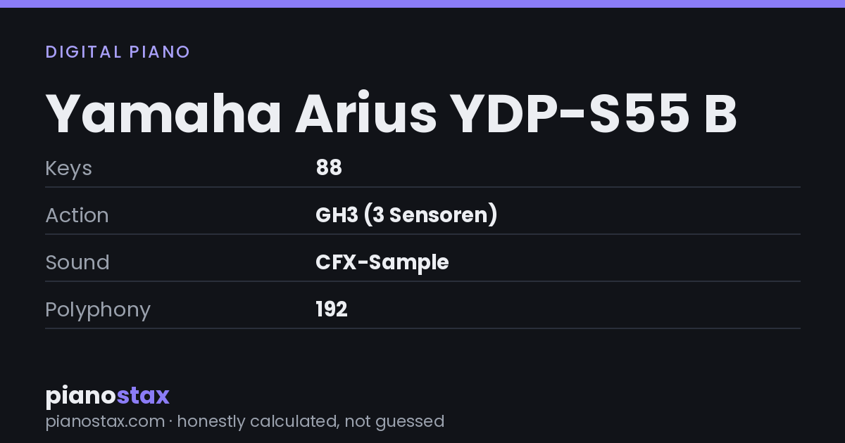 Yamaha Arius YDP-S55 B – key specs at a glance
