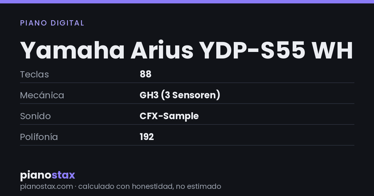 Yamaha Arius YDP-S55 WH – datos técnicos de un vistazo