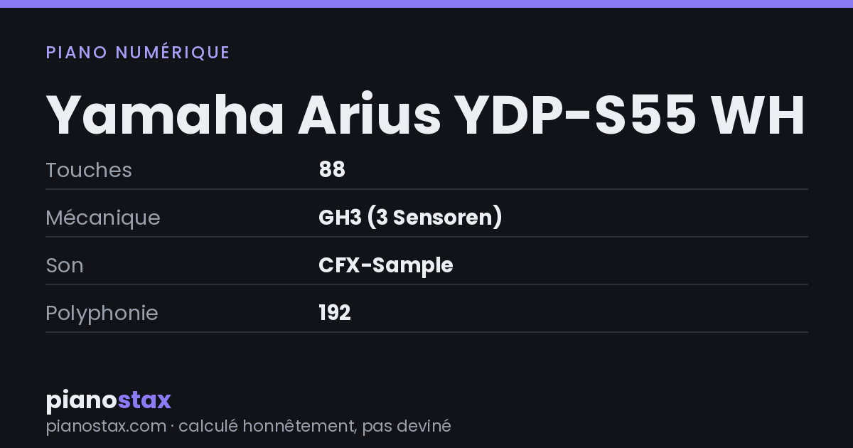 Yamaha Arius YDP-S55 WH – caractéristiques en un coup d’œil