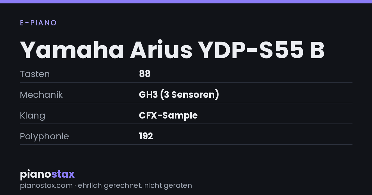 Yamaha Arius YDP-S55 B – technische Daten im Überblick