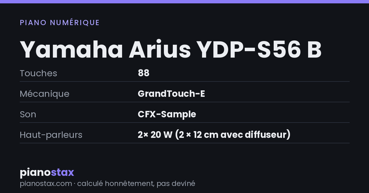 Yamaha Arius YDP-S56 B – caractéristiques en un coup d’œil