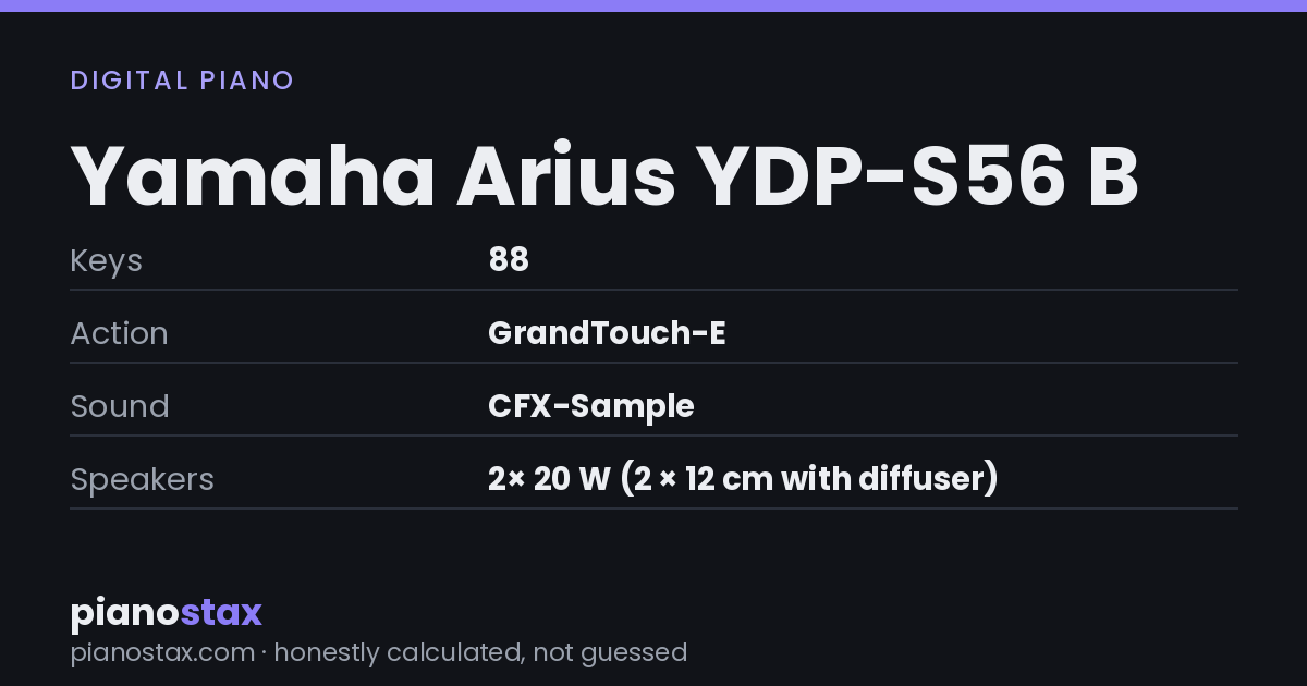 Yamaha Arius YDP-S56 B – key specs at a glance