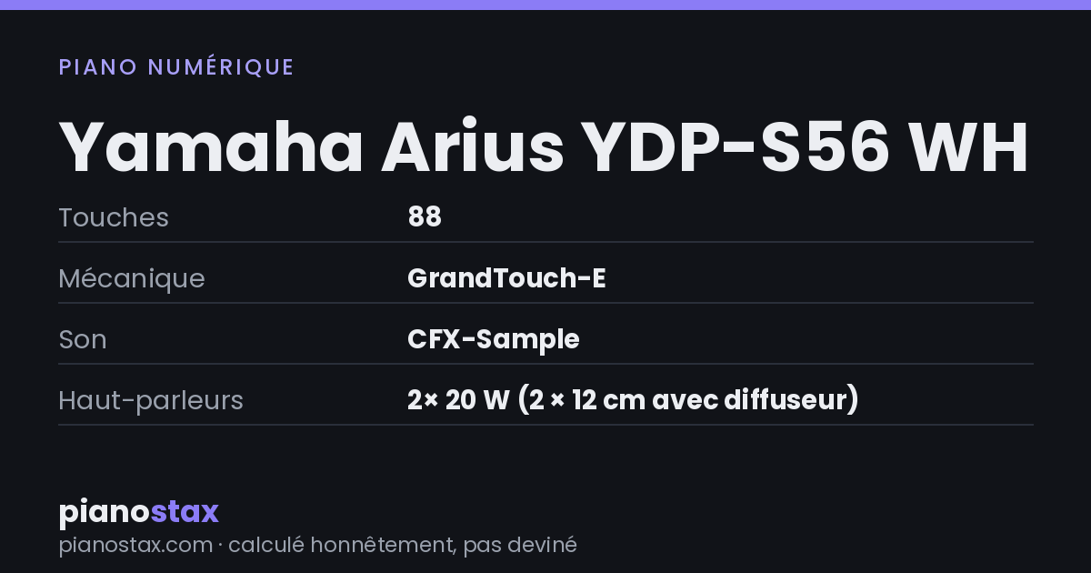 Yamaha Arius YDP-S56 WH – caractéristiques en un coup d’œil