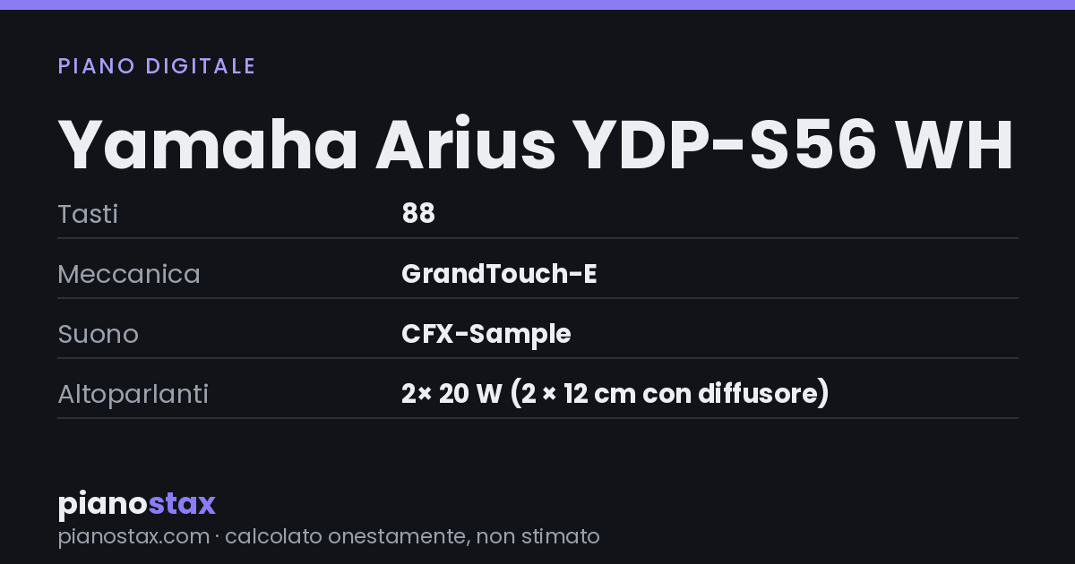 Yamaha Arius YDP-S56 WH – dati tecnici in sintesi