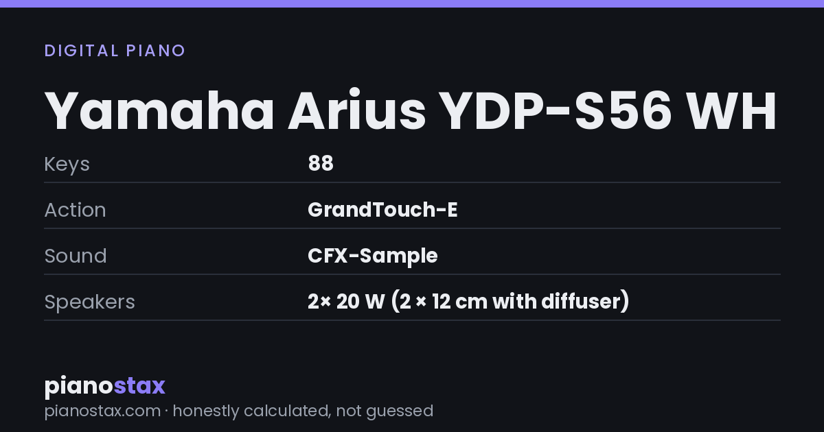 Yamaha Arius YDP-S56 WH – key specs at a glance