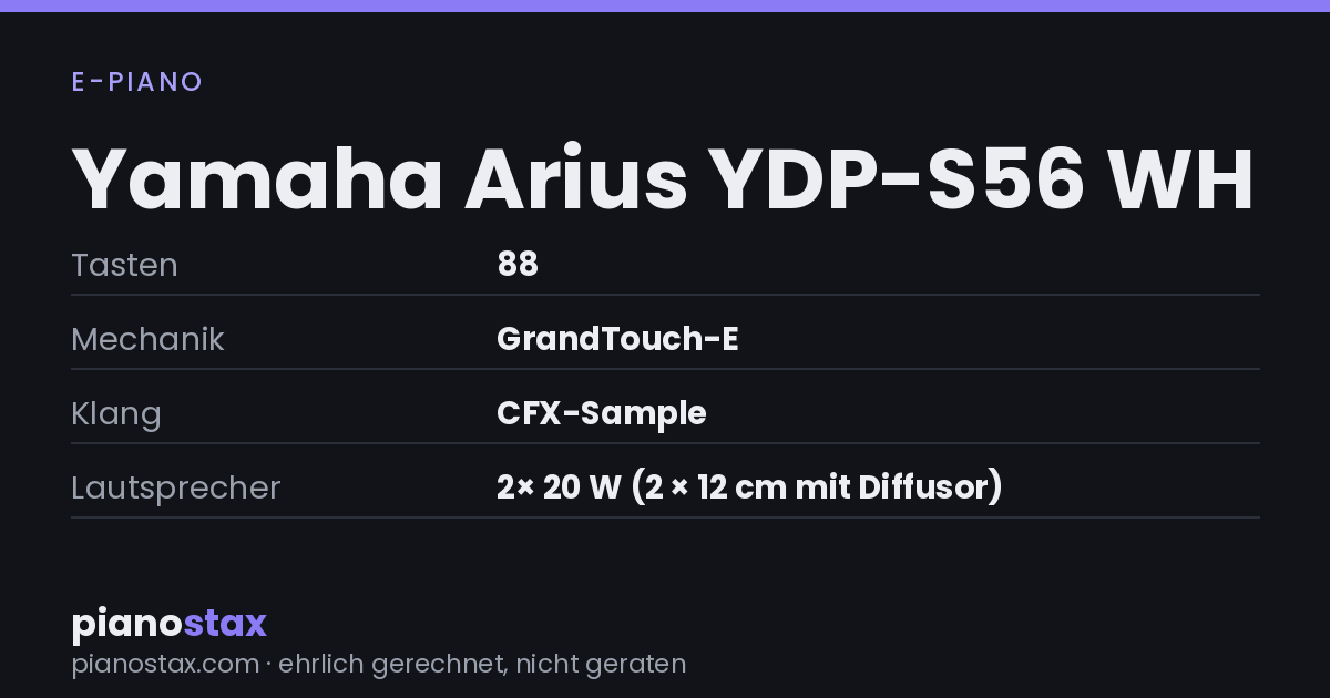 Yamaha Arius YDP-S56 WH – technische Daten im Überblick