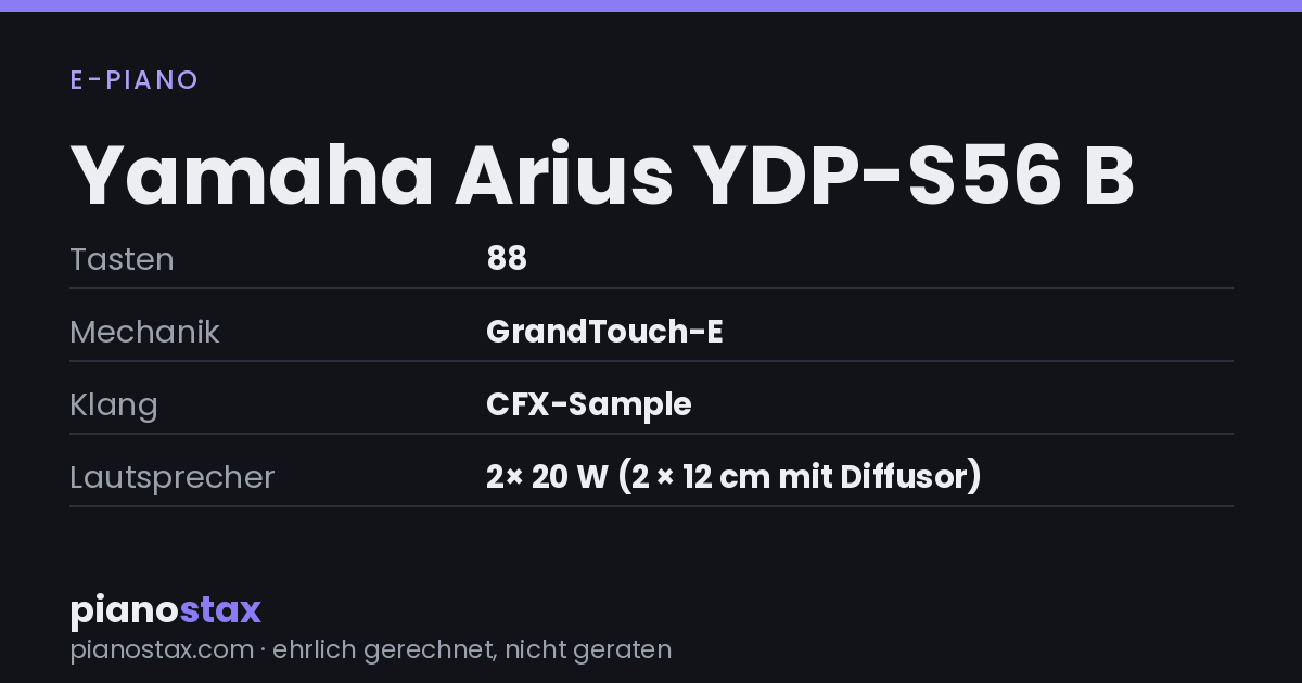 Yamaha Arius YDP-S56 B – technische Daten im Überblick